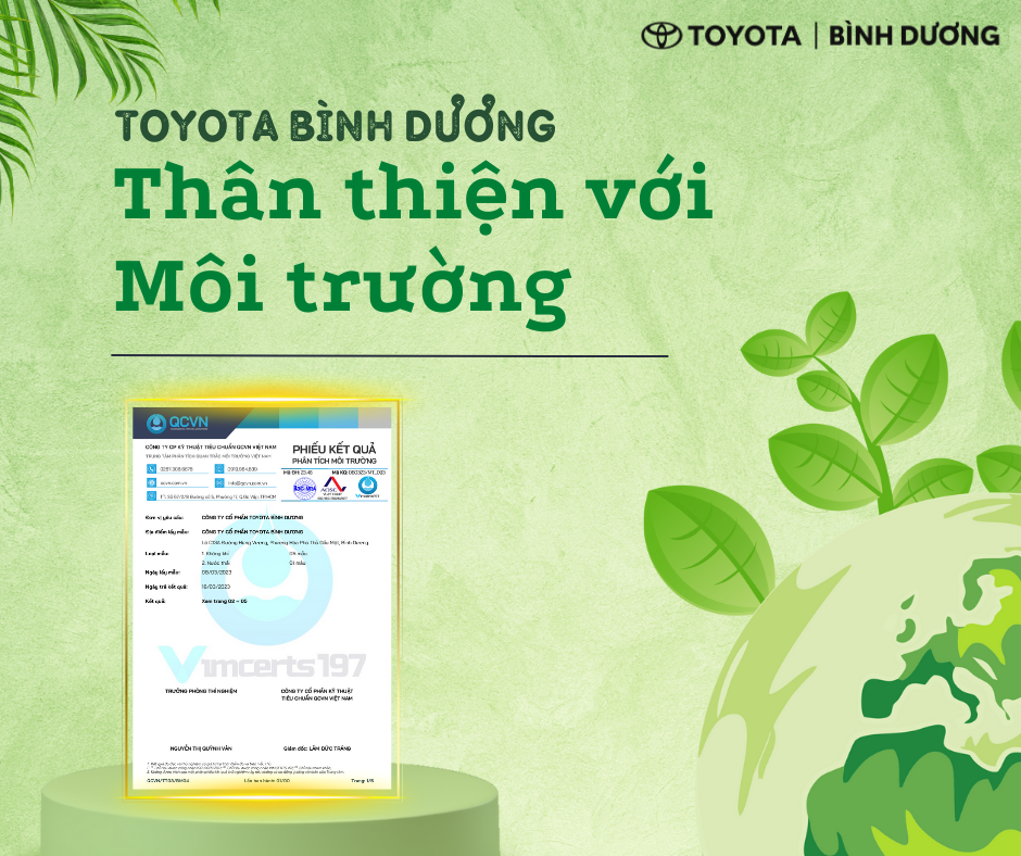 TOYOTA BÌNH DƯƠNG THÂN THIỆN VỚI MÔI TRƯỜNG.